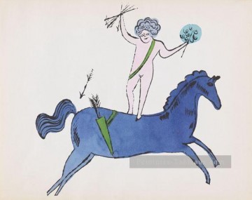 Andy Warhol Painting - Querubín y caballo Andy Warhol